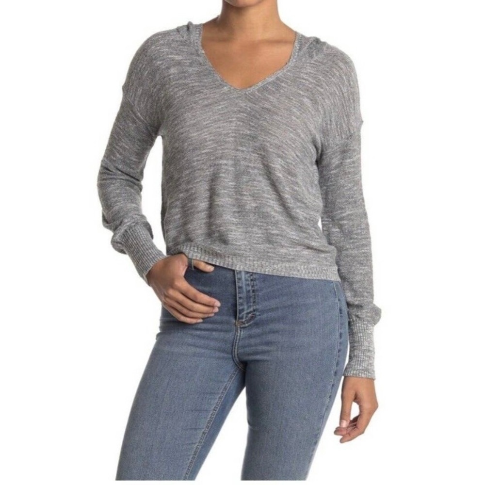 NWT Abound Hooded Sweater in Gray Black Marl